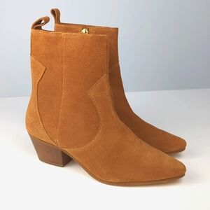 ZARA Women's Brown Tan Suede Ankle Boots Size 6
